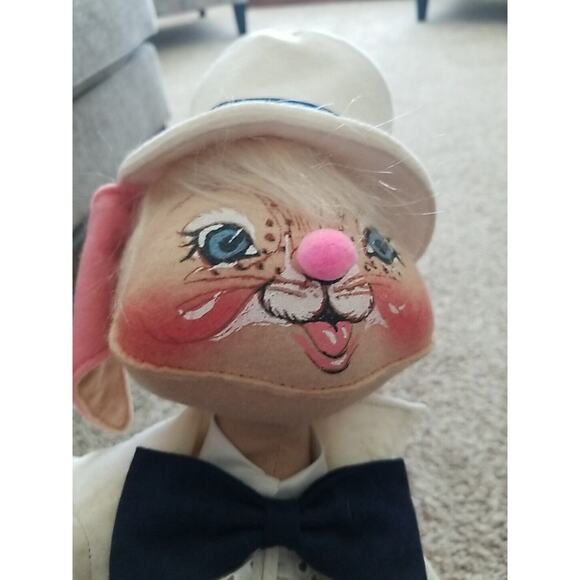 Vintage 1992 Annalee Doll 21” Easter Spring Parade Mr. Bunny Rabbit Hat Bow Tie - Picture 2 of 10